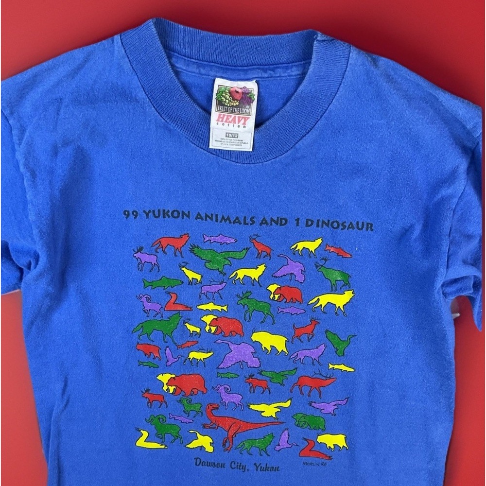 Vintage Yukon T-Shirt 99 Animals And 1 Dinosaur Dawson Merlin 90s Youth Sz 10